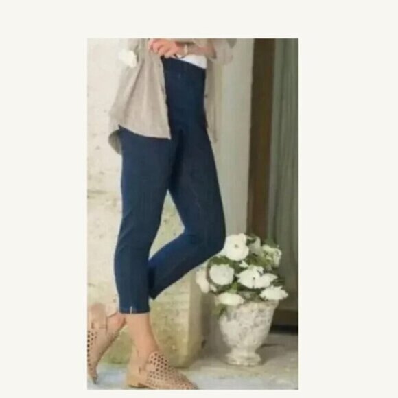 SOFT SURROUNDINGS PULL ON SKINNY CROP JEAN Large - Picture 1 of 14